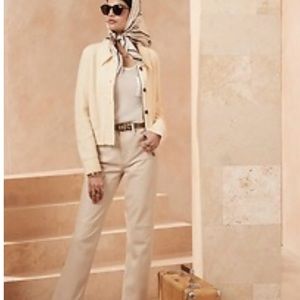 Banana Republic Moto style cream colored wool blend sweater size L NWT